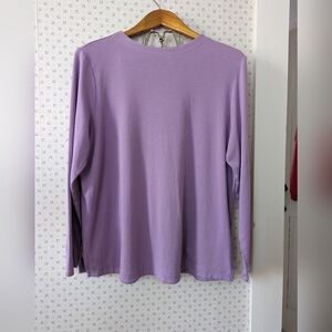 💜 j.jill blouse top shirt pullover purple lilac Lavender long sleeve Women's XL